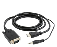 GEMBIRD Adapter GEMBIRD A-HDMI-VGA-03-6 (HDMI M - D-Sub (VGA), Jack stereo 3,5 mm M; 1,8m; kolor czarny) - 1351653 - zdjęcie 2